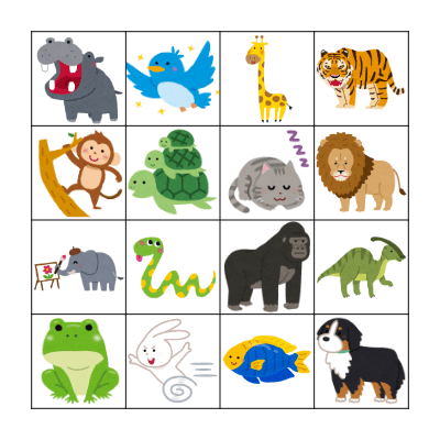 ANIMALS Bingo Card