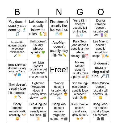 B10 L13 Iron Man doesn’t usually forget his phone charger. 🤖🔌 Bingo Card