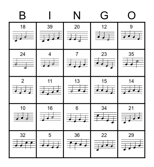 Solfege Bingo Card