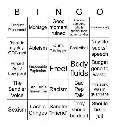 The Doing-Over-Your-Mom Bingo Card