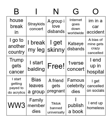 2026 Bingo Card