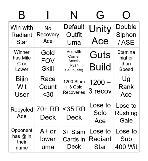 bingo Card