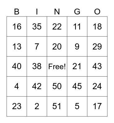 HAPPY BIRTHDAY INS ENGLISH Bingo Card