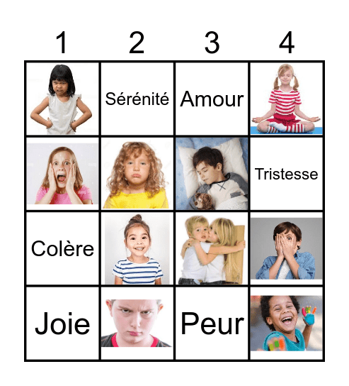 BINGO DES ÉMOTIONS Bingo Card
