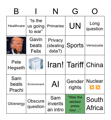 2026 PHSSL states extemp Bingo Card