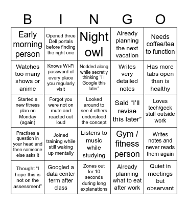 BINGO! Bingo Card