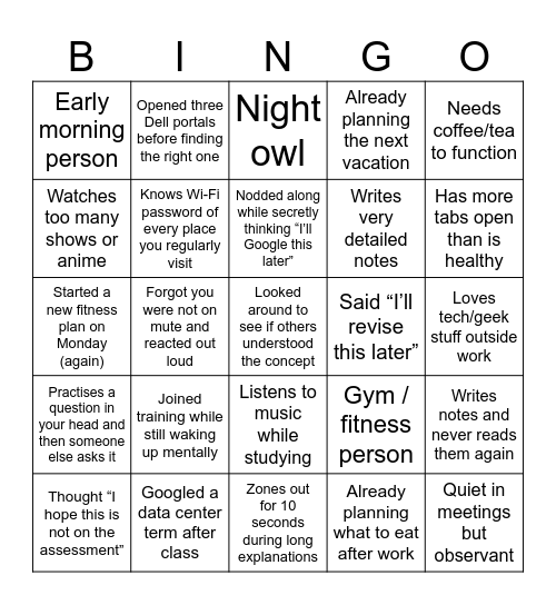 BINGO! Bingo Card