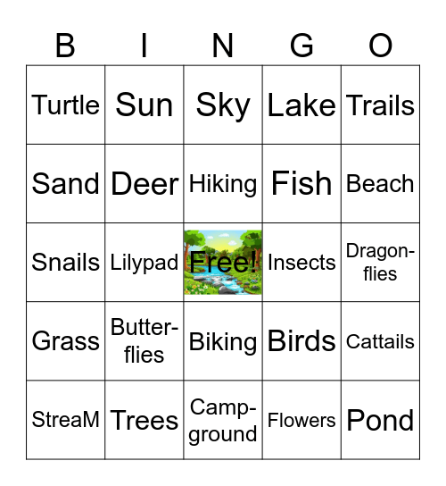 Nature Bingo Card