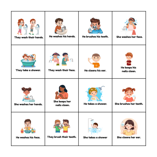 CLEAN BODY BINGO Card