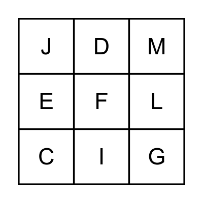 Alphabet Bingo Card