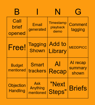 Going Gong! Bingo Card