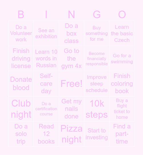 BINGO 2026 Bingo Card