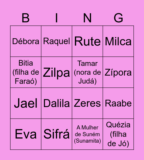 BINGO MULHERES Bingo Card