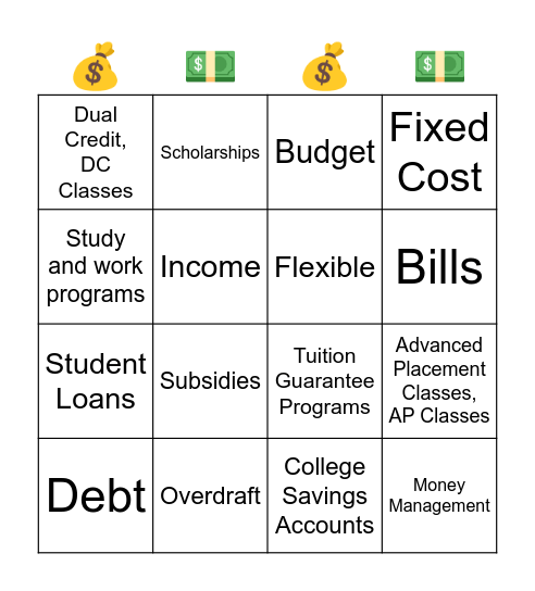 Financial Terms Bingo Card