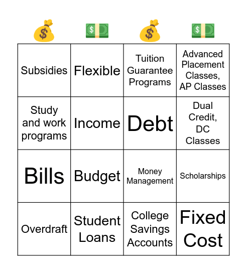 Financial Terms Bingo Card