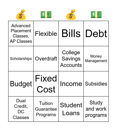 Financial Terms Bingo Card