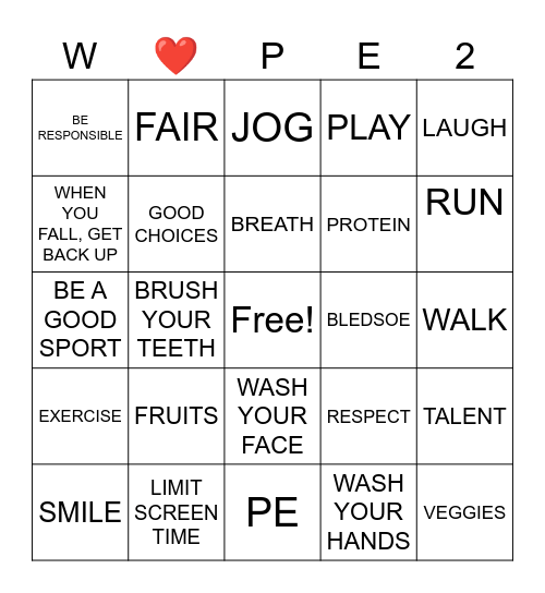 HEALTH & WELLNESS Bingo Card