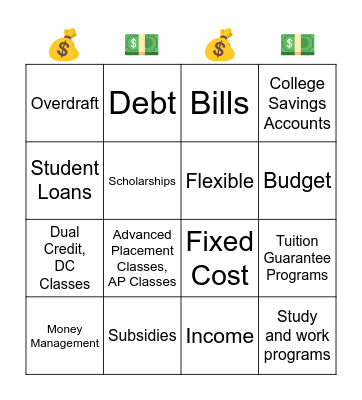 Financial Terms Bingo Card