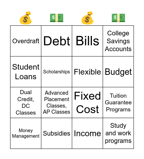 Financial Terms Bingo Card
