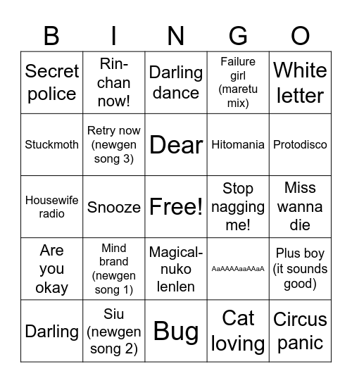 Help Bingo Card