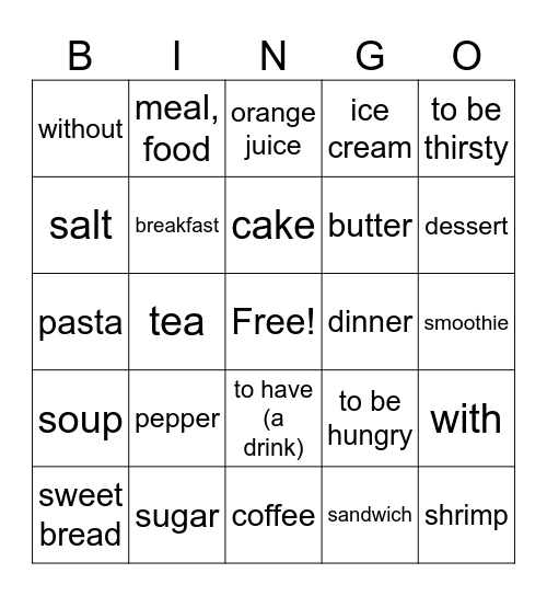 ¿Qué te gusta comer durante el día? Bingo Card