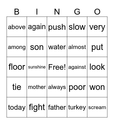 UFLI 81-90 Bingo Card