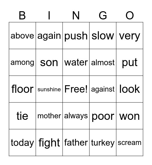 UFLI 81-90 Bingo Card