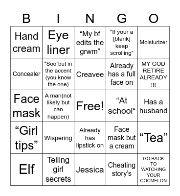 Grwm Bingo Card
