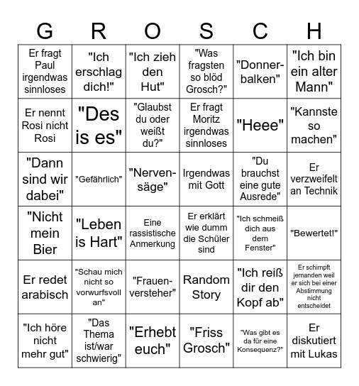 Herr Grosch Bingo Card