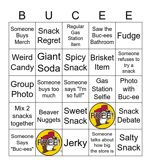 Buc-ee's Beaver Bingo Card