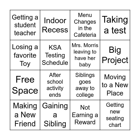 Adapting to Change Bingo Card