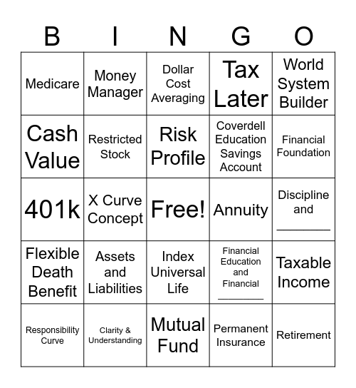Workshop 3 Bingo Card