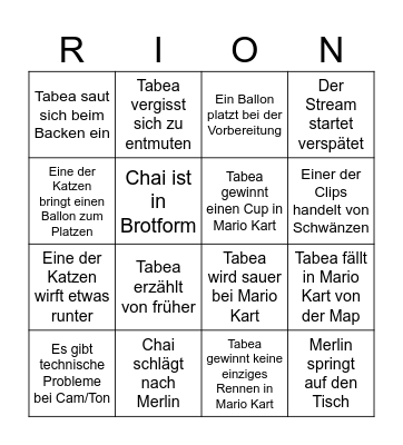 RionQQ-Jubiläumsbingo Card