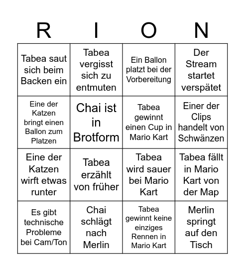 RionQQ-Jubiläumsbingo Card