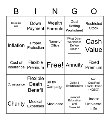 Workshop 3 Bingo Card