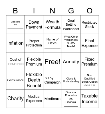 Workshop 3 Bingo Card