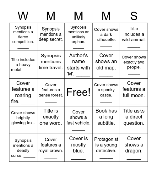 Book Bingo V2 Bingo Card