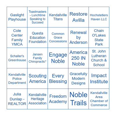NoblePalooza 2026 Bingo Card