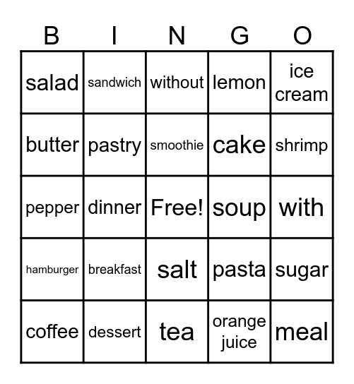 Spanish 2 Bingo Card