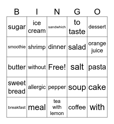 Spanish Bingo Card