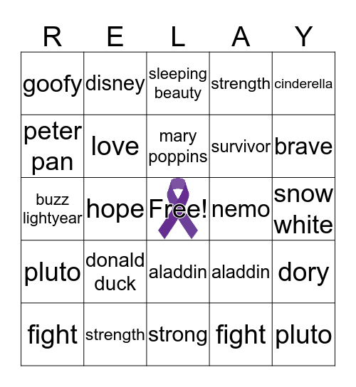 Wish Upon A Cure Bingo Card