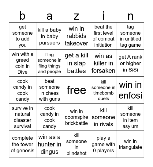 ultimate gamer 🥺🙏😇😁 Bingo Card