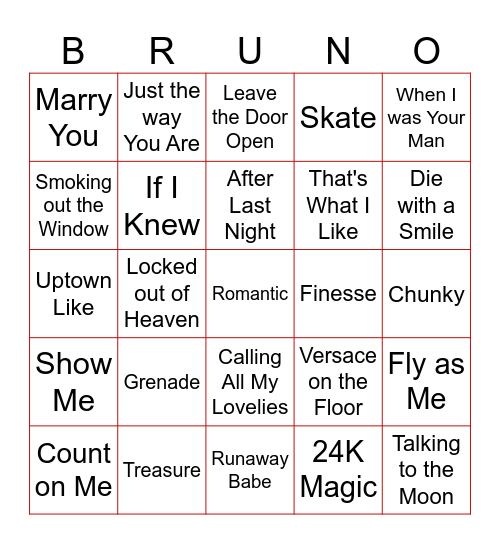 Brunão Bingo Card