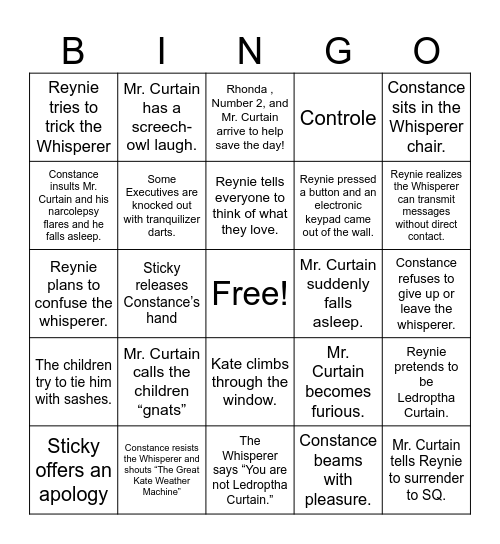 MBS “The Best Medicine” Bingo Card