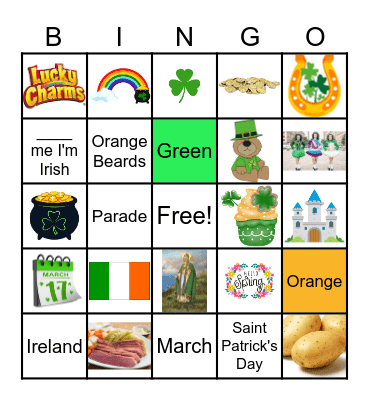 Saint Patrick's Day Bingo Card
