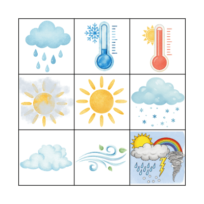 What's the Weather? Bingo Card