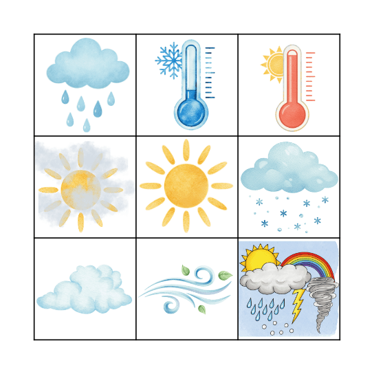 What's the Weather? Bingo Card