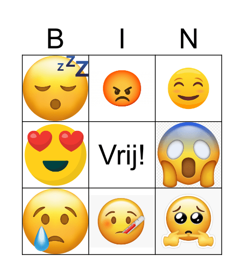 Gevoelens Bingo Card