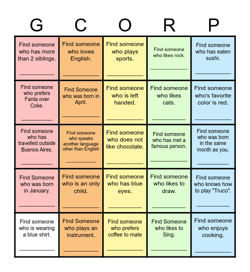 Find Someone Who... Bingo Card
