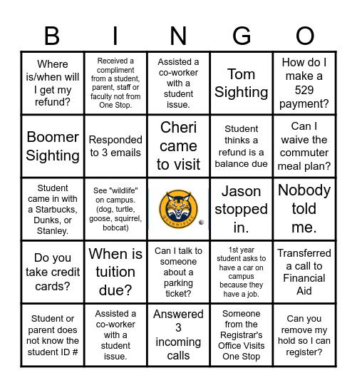 One Stop Office Orientation Bingo Card